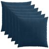 vidaXL Spilvenu pārvalks 6 gab. ALMELO Tums zils 55 x 55 cm kordurojs