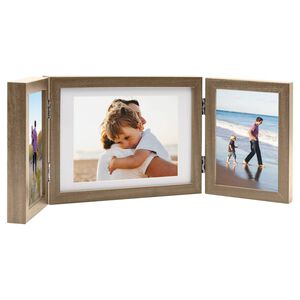 vidaXL 3-daļīgs foto rāmis, kolāža, gai&scaron;i brūns, 22x15 cm+2x(10x15 cm)