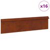 vidaXL Kāpuru žogs 16 pcs Rūsa 100 x 3,5 x 25 cm Novecināts tērauds