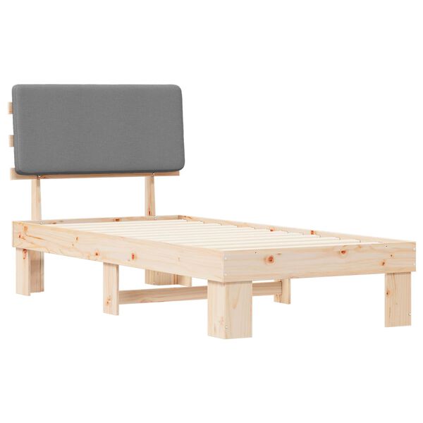 vidaXL Gultas rāmis ar polsterētu galvas balstu Gaiši pelēks