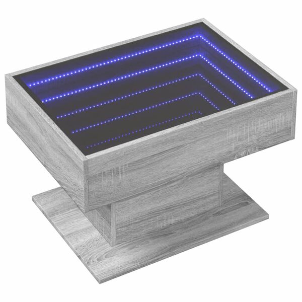 vidaXL kafijas galdiņ&scaron; ar LED, 70x50x45 cm, inženierijas koks