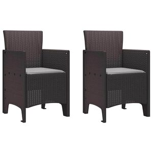 vidaXL Dārza krēsls 2 pcs Brūna 53 x 49 x 85 cm PP