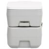 vidaXL portatīvā kempinga tualete, pelēka un balta, 20+10 L, HDPE
