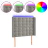 vidaXL gultas galvgalis ar LED, 83x16x118/128 cm, gai&scaron;i pelēks samts