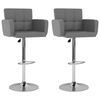 vidaXL bāra krēsli, 2 gab., pelēka mākslīgā āda