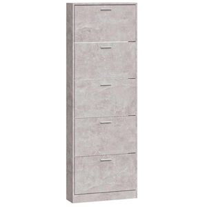 vidaXL apavu plaukts, betona pelēks, 59x17x169 cm, inženierijas koks