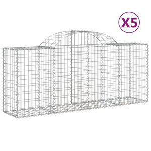 vidaXL arkveida gabiona grozi, 5 gb., 200x50x80/100cm, cinkota dzelzs