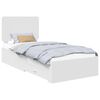 vidaXL Gultas rāmis ar atvilktni Balts 90 x 190 cm Inženierijas koks