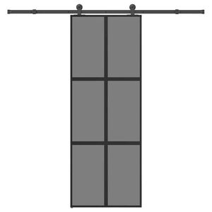 vidaXL bīdāmās durvis aparatūras komplektu rūdīts stikls un alumīnijs
