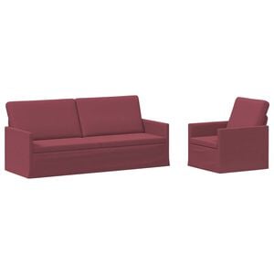vidaXL Dīvānu komplekts 2 pcs Vīna sarkans Audums