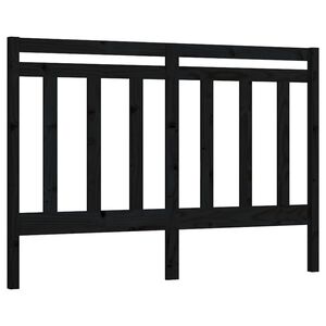 vidaXL gultas galvgalis, melns, 126x4x100 cm, priedes masīvkoks