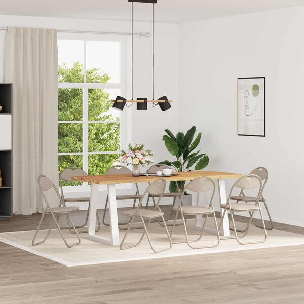 vidaXL Saliekamā krēsls 8 pcs Smil&scaron;u 48 x 43,5 x 81 cm Mākslīgā āda