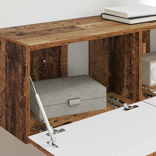 vidaXL TV sienas skapītis 2 pcs Vecs koks 98 x 31 x 29,5 cm