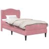 vidaXL Gultas rāmis ar galvas klāju Rozā 90 x 190 cm Samts