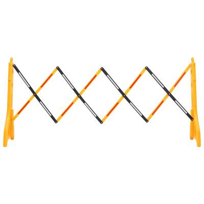 vidaXL satiksmes barjera, salokāma, dzeltena un melna, 250x38x96 cm