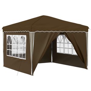 vidaXL Pop-up svinību teltis 288 x 288 x 245 cm Pelēkbrūna