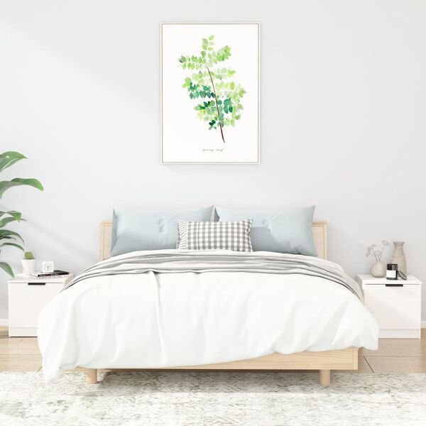 vidaXL naktsskapī&scaron;i, 2 gab., spīdīgi balti, 40x39x40 cm