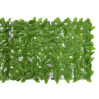 vidaXL balkona aizslietnis ar zaļām lapām, 300x75 cm
