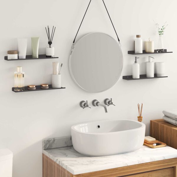 vidaXL Peldējo&scaron;ais plaukts 4 pcs Melns 40 x 9 x 2,5 cm Tērauds