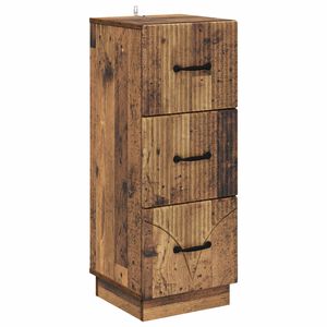 vidaXL Atvilktņu skapis Vecs koks 33 x 34,5 x 87 cm Inženierijas koks