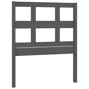 vidaXL gultas galvgalis, pelēks, 95,5x4x100 cm, priedes masīvkoks