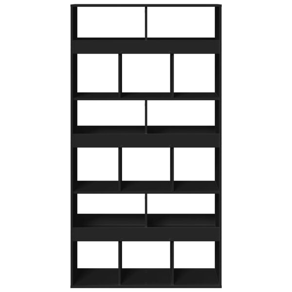 vidaXL grāmatplaukts, melns, 100x33x187,5 cm, inženierijas koks