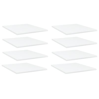 vidaXL plauktu dēļi, 8 gab., balti, 40x50x1,5 cm, skaidu plāksne