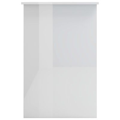 vidaXL rakstāmgalds, 100x50x76 cm, skaidu plāksne, spīdīgi balts