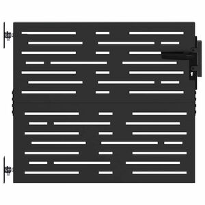 vidaXL Dārza vārti 85 x 100 cm Pulverkrāsots tērauds Melns Atslēdzams
