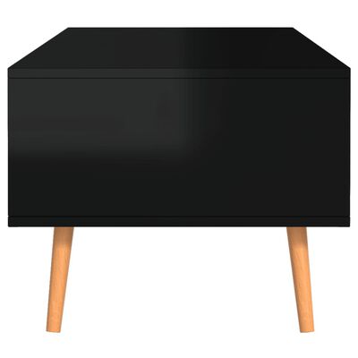 vidaXL kafijas galdiņš, spīdīgi melns, 100x49,5x43 cm, skaidu plāksne