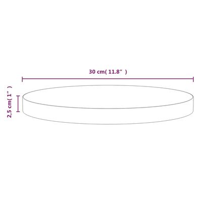 vidaXL galda virsma, pelēka, Ø30x2,5 cm, priedes masīvkoks