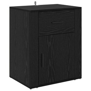 vidaXL Nakts skapītis Melns ozolkoks 35 x 50 x 60 cm Inženierijas koks