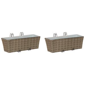 vidaXL Margas 2 gab. Pelēka 50 x 17 x 17 cm Metāls