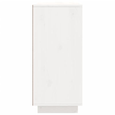 vidaXL kumode, balta, 110x34x75 cm, priedes masīvkoks