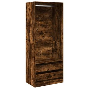 vidaXL drēbju skapis, ozolkoka krāsa, 80x50x200 cm, inženierijas koks