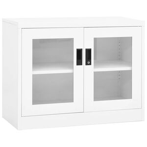 vidaXL biroja skapis, 90x40x70 cm, balts, tērauds