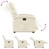 vidaXL paceļams atpūtas krēsls, krēmkrāsas mākslīgā āda