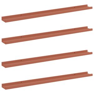 vidaXL Sienas plaukts 4 gab. Sarkana 100 x 9 x 3 cm Inženierijas koks