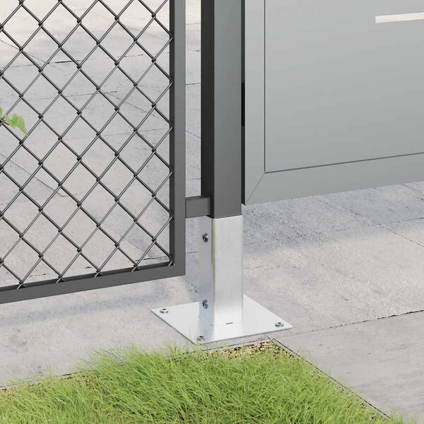 vidaXL Statu pamatnes Kvadrāts 12gb Sudrabs 51x51 mm Cinkots Tērauds