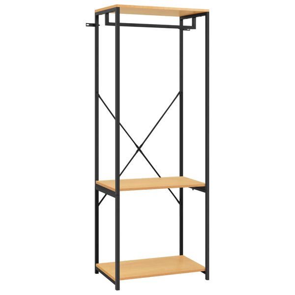 vidaXL drēbju plaukts, 60x40x167 cm, metāls, skaidu plāksne