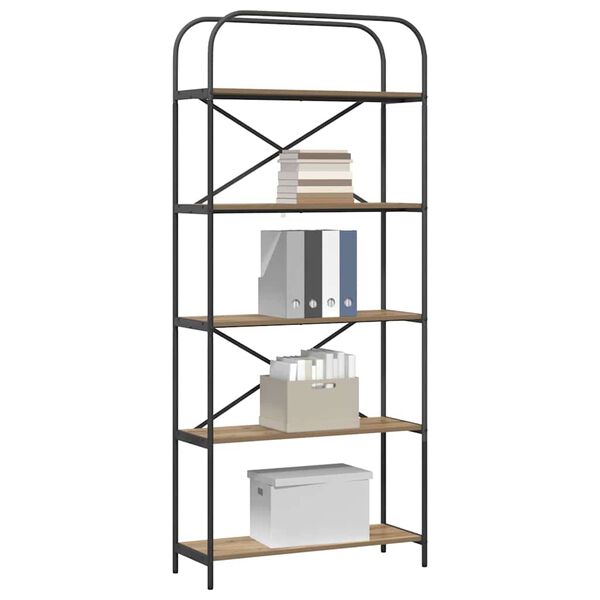 vidaXL Grāmatu plaukts Artisānā ozols 80 x 30 x 183 cm