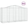 vidaXL arkveida gabiona grozi, 11gb., 200x50x100/120cm, cinkota dzelzs