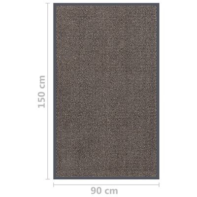 vidaXL durvju paklājs, 90x150 cm, tumši brūns