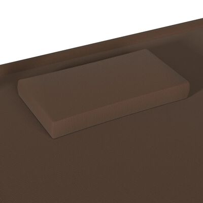 vidaXL divvietīga atpūtas gulta ar jumtu un spilveniem, brūna