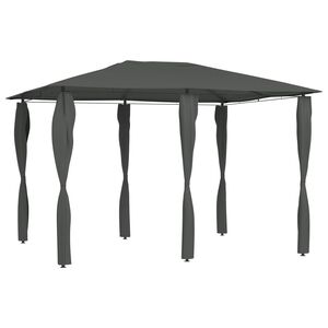 vidaXL dārza nojume ar stabu pārsegiem, 3x4x2,6 m, antracīta, 160 g/m&sup2;