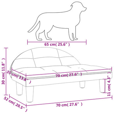 vidaXL gulta suņiem, brūna, 70x52x30 cm, audums