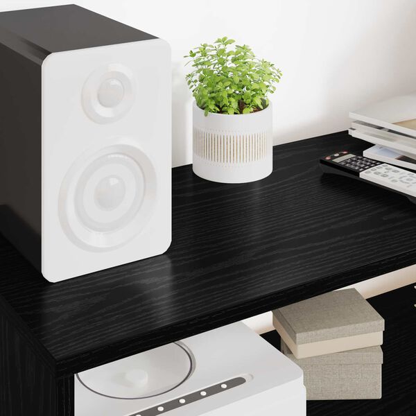 vidaXL Televizora skapī&scaron;a Melns ozolkoks 100 x 30 x 40 cm