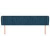 vidaXL galvgalis ar malām, tum&scaron;i zils samts, 183x23x78/88 cm