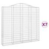 vidaXL arkveida gabiona grozi, 7 gb., 200x30x180/200cm, cinkota dzelzs