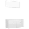 vidaXL 2-daļīgs vannasistabas mēbeļu komplekts, balts, skaidu plāksne